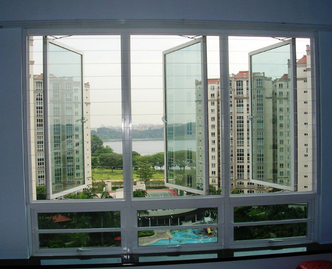 Window safety grill close-up